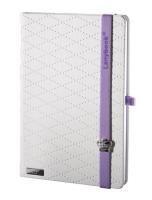 Opakowanie Notes A6 Glamorous Beauty biały z fioletową gumką linia