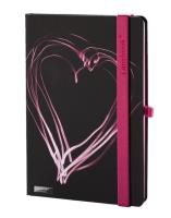 Opakowanie Notes A6 Night Light czarny z gumką fuksja kratka