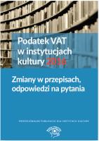 Okładka książki Podatek VAT w instytucjach kultury 2016