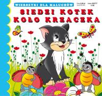 Siedzi kotek koło krzaczka. Autor: Emilia Pruchnicka (ilustr.). SmakLiter.pl Okładka książki Siedzi kotek koło krzaczka