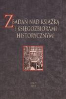 Opakowanie Z badań nas książką i księgozbiorami historycznymi Tom 9