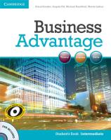 Business Advantage Intermediate Student's Book. Autor: Koester Almut, Pitt Angela, Handford Michael, Lisboa Martin. SmakLiter.pl Okładka książki Business Advantage Intermediate Student's Book