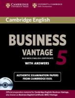 Opakowanie Cambridge English Business 5 Vantage with answers + 2CD