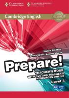 Cambridge English Prepare! 4 Teacher's Book + DVD and Teacher's Resources Online. Autor: Chilton Helen. SmakLiter.pl Okładka książki Cambridge English Prepare! 4 Teacher's Book + DVD and Teacher's Resources Online
