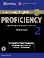 Okładka książki Cambridge English Proficiency 2 Authentic examination papers with answers