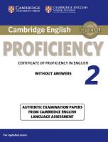 Okładka książki Cambridge English Proficiency 2 Student's Book without answers