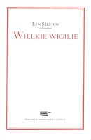 Wielkie wigilie. Autor: Szestow Lew. SmakLiter.pl Okładka książki Wielkie wigilie