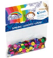 Cekiny confetti kółko łamane Fiorello. Wydawca: Fiorello. SmakLiter.pl Opakowanie Cekiny confetti kółko łamane Fiorello