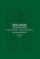 Rocznik Biblioteki Narodowej. Wydawca: Biblioteka Narodowa. SmakLiter.pl Opakowanie Rocznik Biblioteki Narodowej