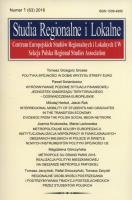 Opakowanie Studia Regionalne i Lokalne 1/2016