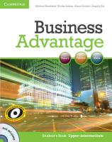 Business Advantage Upper-intermediate Student's Book + DVD. Autor: Handford Michael, Lisboa Martin, Koester Almut, Pitt Angela. SmakLiter.pl Okładka książki Business Advantage Upper-intermediate Student's Book + DVD