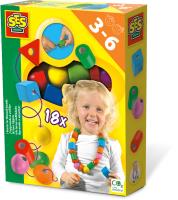 Drewniane korale - nauka nawlekania. Wydawca: SES NL. SmakLiter.pl Opakowanie Drewniane korale - nauka nawlekania