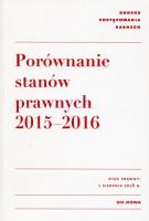 Kodeks postępowania karnego Porównanie stanów prawnych 2015-2016. Autor: Lech Krzyżanowski (oprac.). SmakLiter.pl Okładka książki Kodeks postępowania karnego Porównanie stanów prawnych 2015-2016