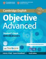 Objective Advanced Student's Book without Answers with CD-ROM with Testbank. Autor: O'Dell Felicity, Broadhead Annie. SmakLiter.pl Okładka książki Objective Advanced Student's Book without Answers with CD-ROM with Testbank