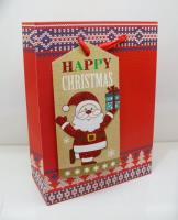 Opakowanie Torebka świąteczna płaska średnia Święty Mikołaj