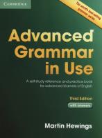 Advanced Grammar in Use with Answers. Autor: Hewings Martin. SmakLiter.pl Okładka książki Advanced Grammar in Use with Answers
