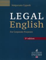 Legal English. Autor: Cyganik Małgorzata. SmakLiter.pl Okładka książki Legal English