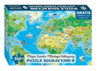 Mapa świata Młodego Odkrywcy Puzzle edukacyjne dla dzieci. Wydawca: Artglob. SmakLiter.pl Opakowanie Mapa świata Młodego Odkrywcy Puzzle edukacyjne dla dzieci
