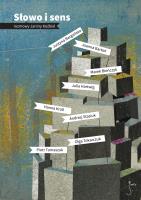 Słowo i sens. Autor: Janina Koźbiel. SmakLiter.pl Okładka książki Słowo i sens