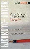Okładka książki Jerzy Giedroyc Leopold Unger
