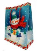 Opakowanie Torebka Świąteczna grająca średnia Bałwanek