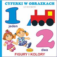 Cyferki w obrazkach Figury i kolory. Autor: Ernest Błędowski. SmakLiter.pl Okładka książki Cyferki w obrazkach Figury i kolory