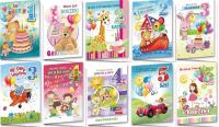 Opakowanie Karnet B6 Urodziny dzieci 1-5 lat (10 szt MIX)