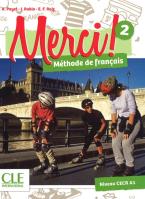 Merci 2 podręcznik + DVD. Autor: Payet Adrien, Rubio Isabelle, Ruiz Emilio. SmakLiter.pl Okładka książki Merci 2 podręcznik + DVD