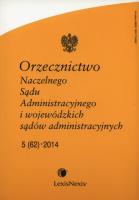 Orzecznictwo Naczelnego Sądu Administracyjnego i wojewódzkich sądów administracyjnych 5/2014. Wydawca: LexisNexis. SmakLiter.pl Opakowanie Orzecznictwo Naczelnego Sądu Administracyjnego i wojewódzkich sądów administracyjnych 5/2014