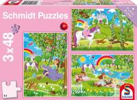 Opakowanie Puzzle 3x48 Księżniczki w ogrodzie