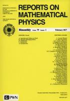 Opakowanie Reports on Mathematical Physics 79/1 2017