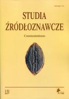 Opakowanie Studia źródłoznawcze Tom 54