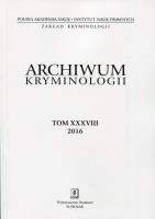Opakowanie Archiwum kryminologii Tom XXXVIII 2016