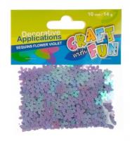 Opakowanie Cekiny metaliczne kwiaty fioletowe 10mm