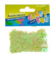 Opakowanie Cekiny metaliczne kwiaty zielone 10mm