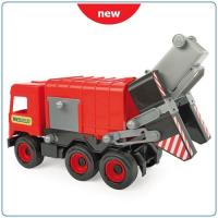 Middle Truck Śmieciarka czerwona w kartonie. Wydawca: Wader. SmakLiter.pl Opakowanie Middle Truck Śmieciarka czerwona w kartonie