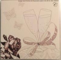 Opakowanie Karnet Swarovski kwadrat 'ślub - kieliszki'