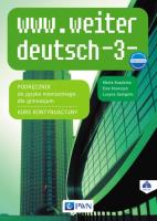 www.weiter deutsch 3 Podręcznik Kurs kontynuacyjny + CD. Autor: Kozubska Marta, Zastąpiło Lucyna. SmakLiter.pl Okładka książki www.weiter deutsch 3 Podręcznik Kurs kontynuacyjny + CD