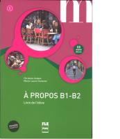 A propos B1-B2 podręcznik + CD. Autor: Andant Christine, Chalaron Marie-Laure. SmakLiter.pl Okładka książki A propos B1-B2 podręcznik + CD