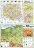 Okładka książki Podkładka na biurko A2 POLSKA ogólnogeograficzna/administracyjna dwustronna