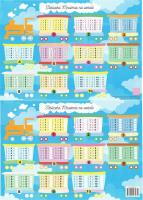 Opakowanie Podkładka na biurko A2 tabliczka mnożenia pociąg dwustronna laminowana