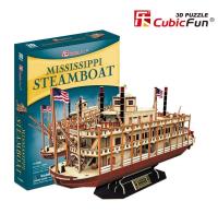 Puzzle 3D Statek parowy Mississippi 142 elementy. Wydawca: Cubic Fun. SmakLiter.pl Opakowanie Puzzle 3D Statek parowy Mississippi 142 elementy