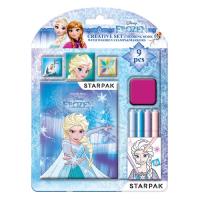 Opakowanie Zestaw kreatywny: kolorowanka z drewnianymi pieczątkami i pisakami