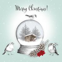 Opakowanie Karnet Swarovski kwadrat Święta Domek w kuli Napis