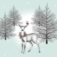 Opakowanie Karnet Swarovski kwadrat Święta Sarna