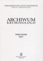 Opakowanie Archiwum kryminologii Tom XXXIX