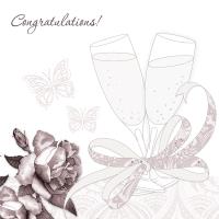 Opakowanie Karnet Swarovski kwadrat CL0106 Ślub kieliszki