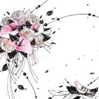 Opakowanie Karnet Swarovski kwadrat CL2508_BL Bukiet kwiatów