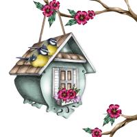 Opakowanie Karnet Swarovski kwadrat Karmnik dla ptaków