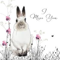 Opakowanie Karnet Swarovski kwadrat Królik biały